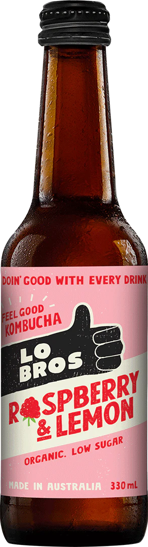 Lo Bros organic kombucha raspberry lemon 330ml