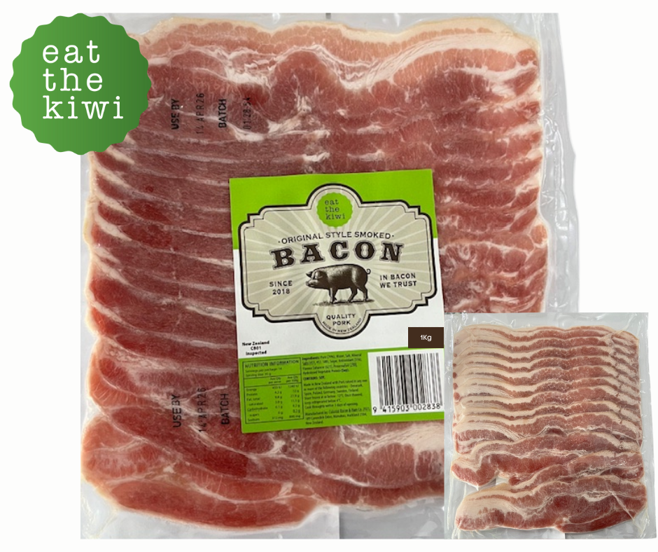 ETK Kiwi Streaky Bacon, middle rasher sliced 1kg
