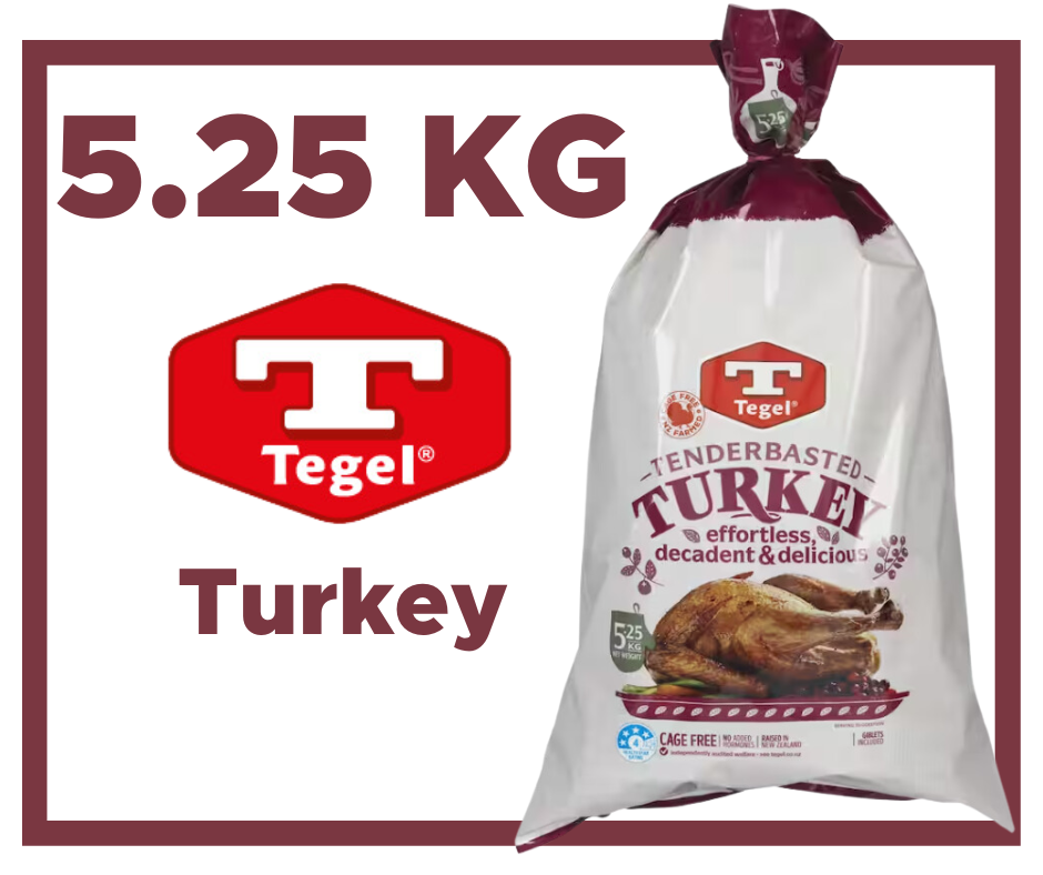 NZ Tegel  Frozen Whole Turkey 5.25kg