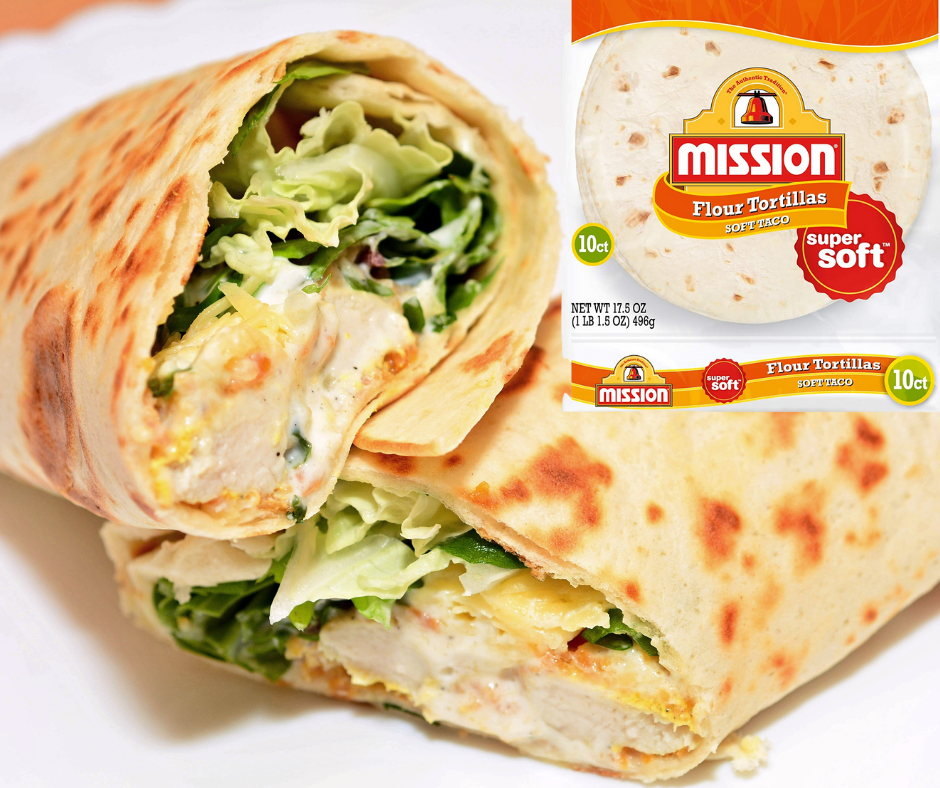 Mission 10 inch Flour Tortilla Wraps 10 Per/ Pack ( 12 packet per carton)