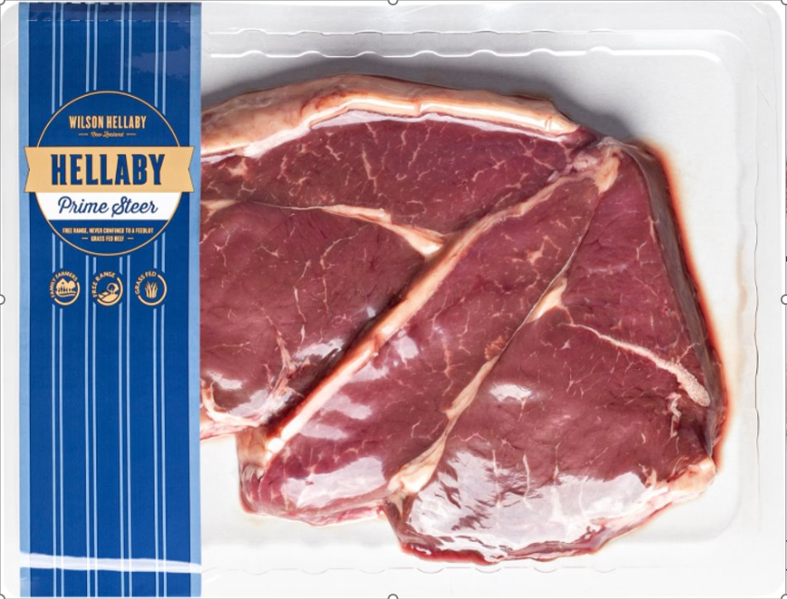 Hellaby BEEF RUMP STEAK
395gm-426gm  $35-$38 PER PACK 
 Price below per/KG