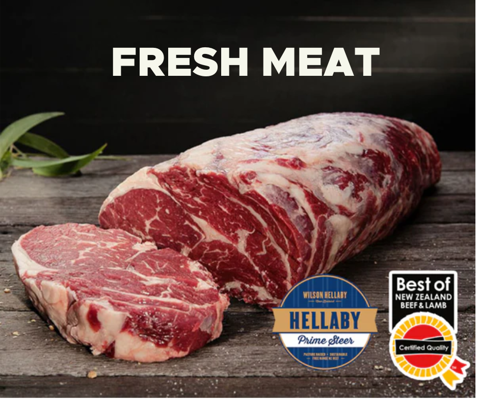 NZ Hellaby FRESH Prime Steer Beef RIBEYE Roll (avg weight 3.5-5kg) Price per kg