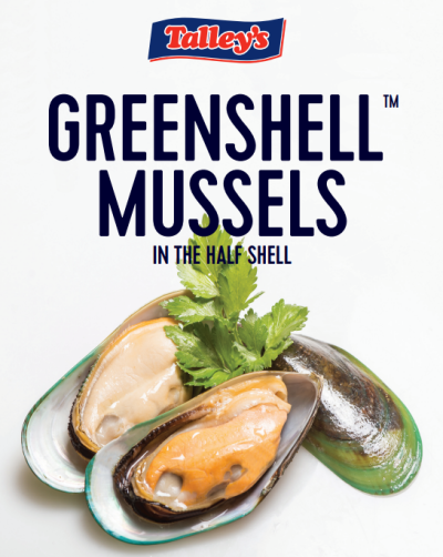 Talleys Greenshell Mussels, Half Shell, 1kg