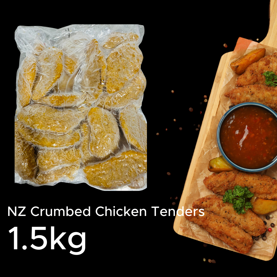 NZ Crumbed Chicken Tenders 1.5kg, vac pack (Gluten Free)