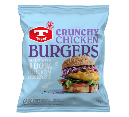 NZ Tegel Crunchy Chicken Burger 1kg BAG