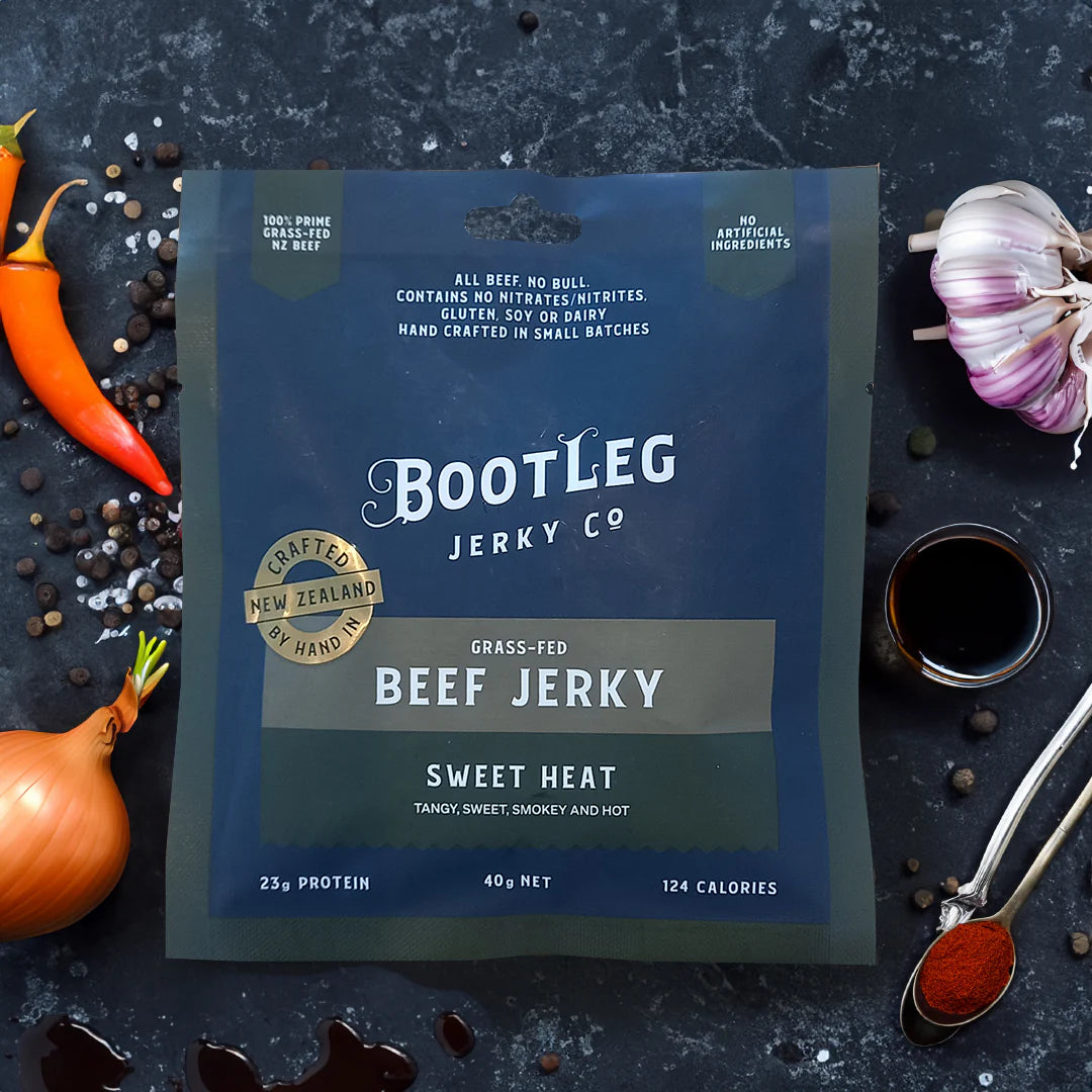 Bootleg Jerky Sweet Heat -Tangy, sweet, smokey and hot 80g