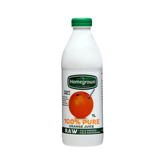 1L Homegrown 100% PURE ORANGE Juice, raw, cold pressed juice