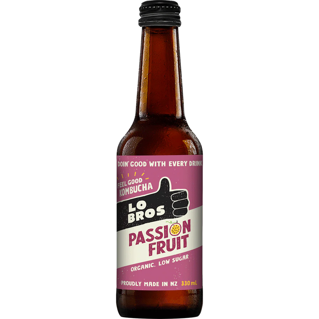 Lo Bros organic kombucha passionfruit 330ml