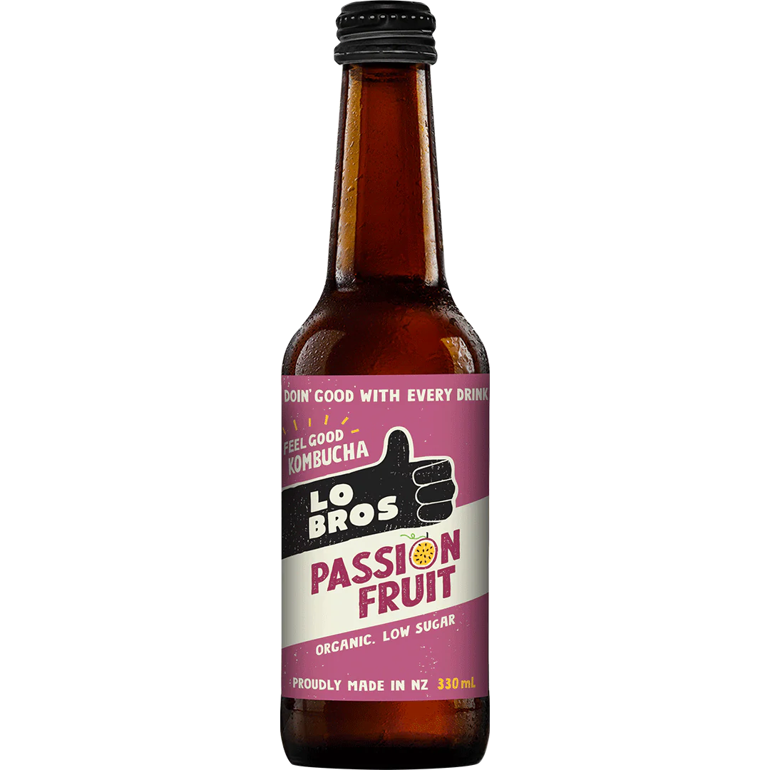 Lo Bros organic kombucha passionfruit 330ml