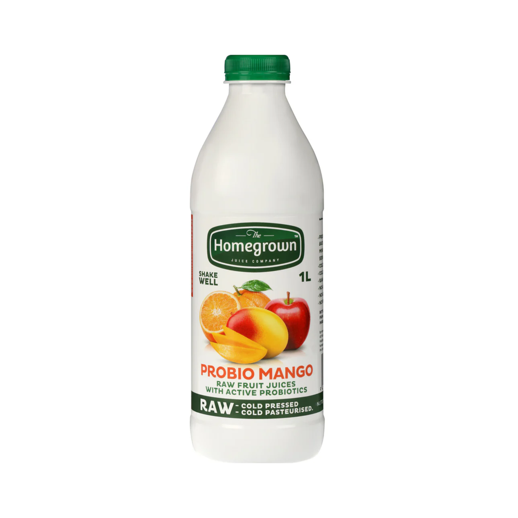 1L Homegrown PROBIO MANGO, Orange & Apple, raw, cold pressed juice