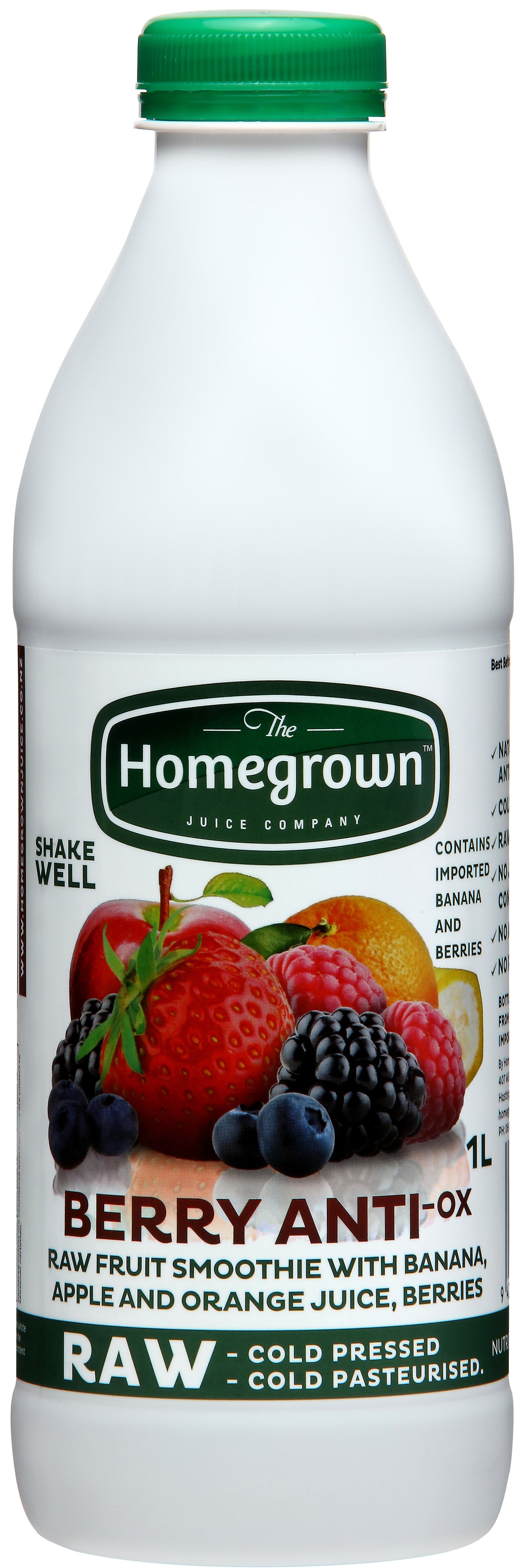 1L Homegrown PURE BERRY Anti Ox Smoothie, raw, cold pressed