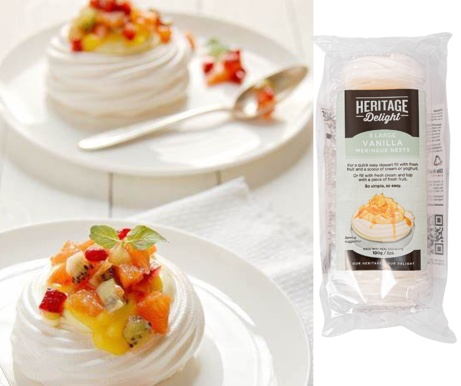 8Pk Heritage Delight Vanilla Meringue Nests