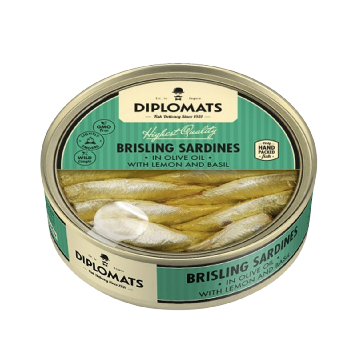 Sardines in Olive Oil with Lemon & Basil Diplomats (160g)