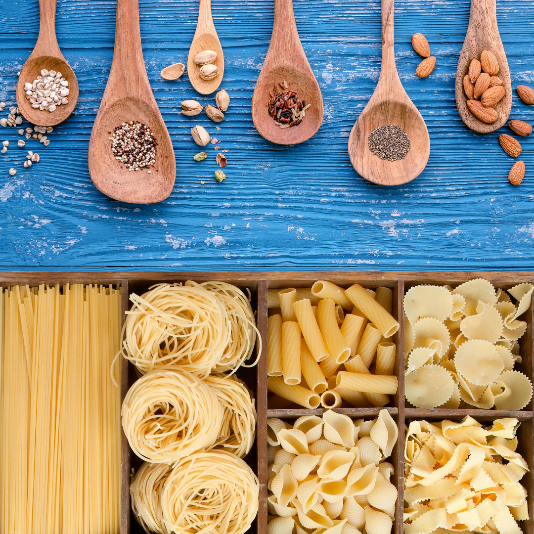 Nuts, Seeds, Dried Fruits, Pasta & Grains, Cones and Corn chips