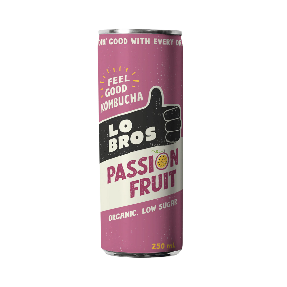 Lo Bros Organic Kombucha Passionfruit Can,250ml