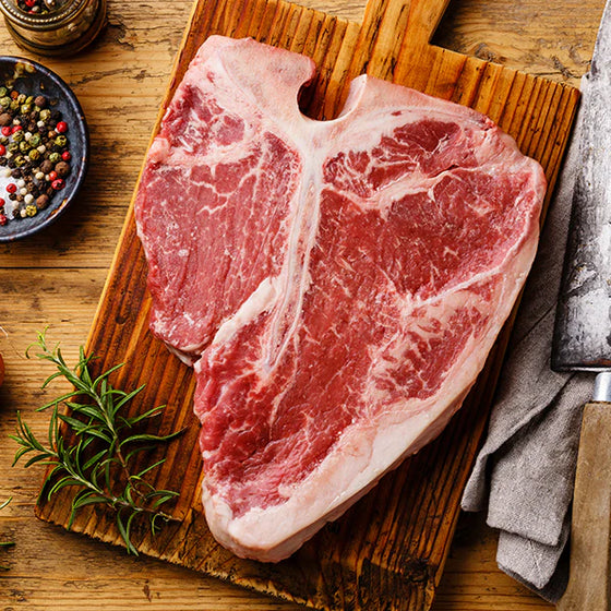 Frozen Bone In YP Beef T-Bone (Shortloin) 4kg+, price per kg