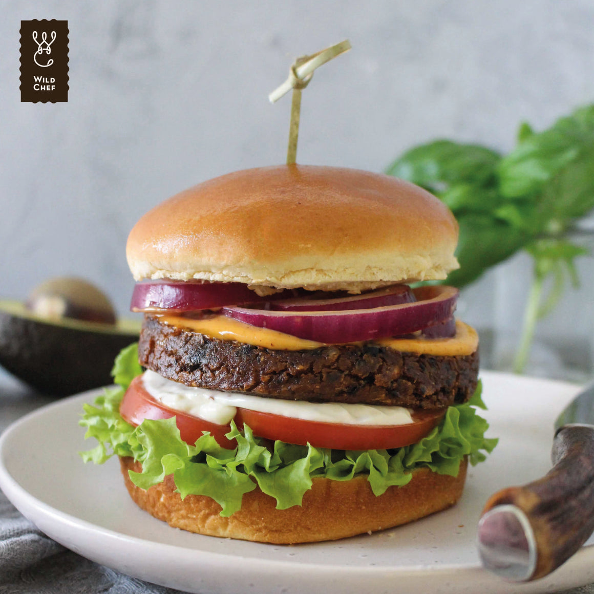 BLACK BEAN BURGER PATTIES 130g x 20pc (Wild Chef) 2.6kg, GF/Vegan/Dairy free