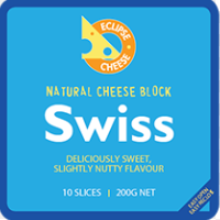 Milligans NZ Swiss Cheese 200g slice