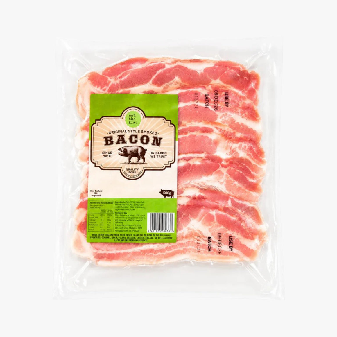 ETK Kiwi Streaky Bacon, 500g