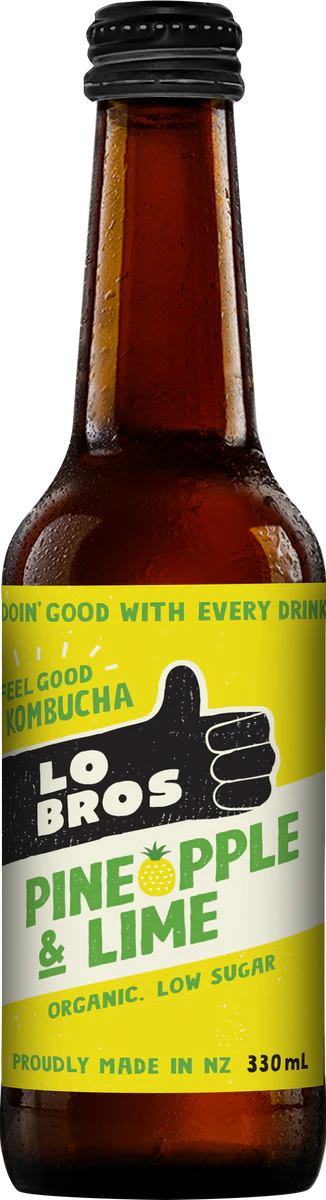 (DIS) Lo Bros organic kombucha pineapple lime 330ml