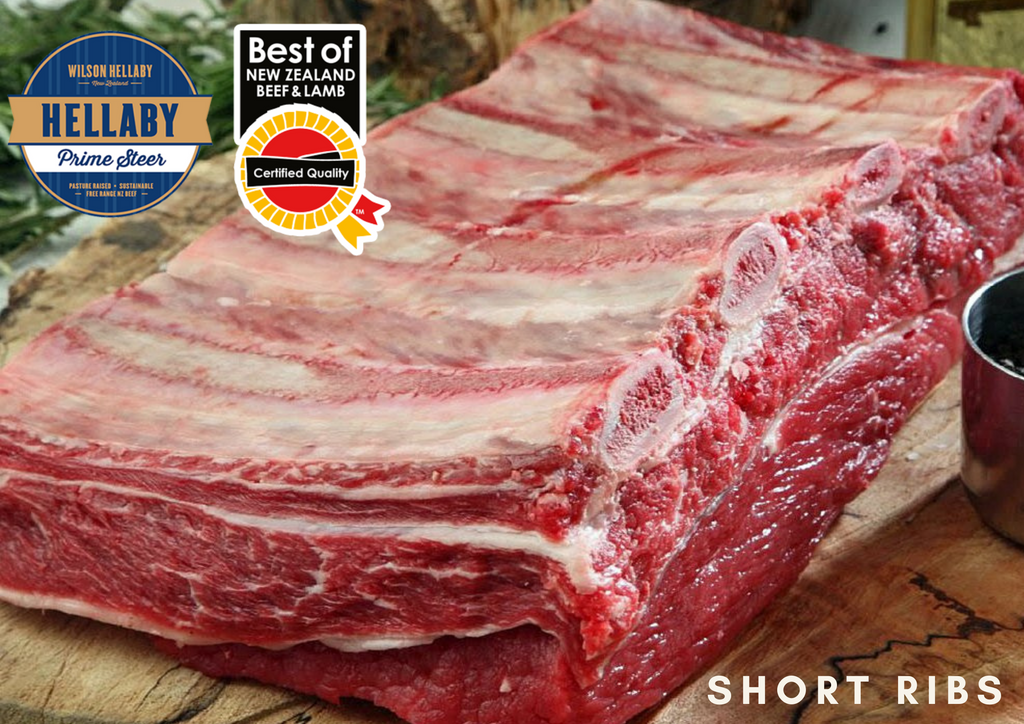 NZ Hellaby NZ Prime Steer Beef Short Ribs, average 2.6kg slap, VP, price per kg