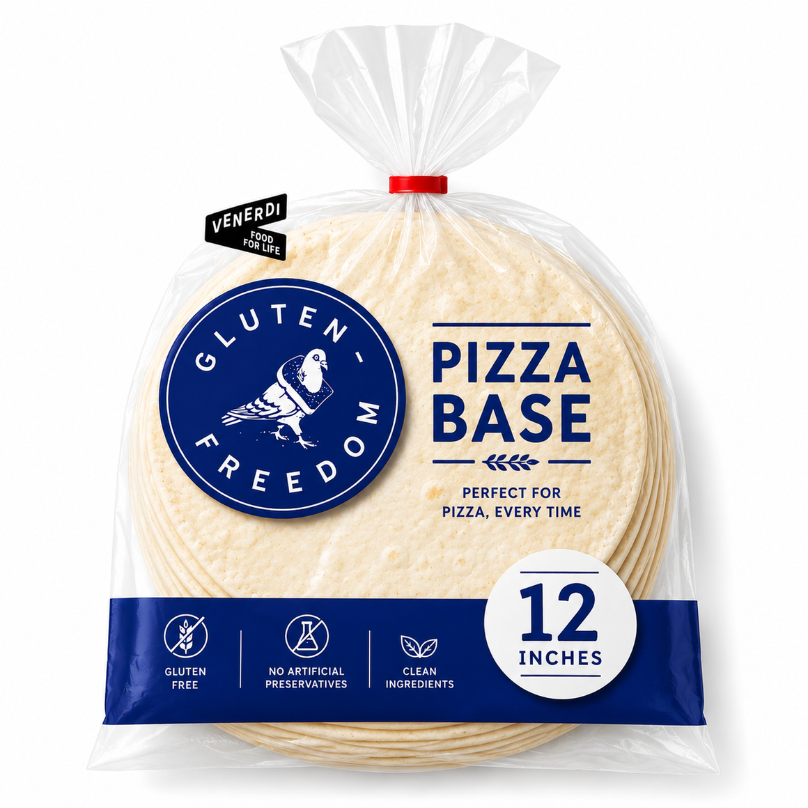 Venerdi Gluten Free Pizza Base 12"x7pc, large size