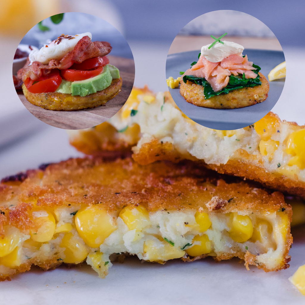 Wild Chef CORN PATTIES 130gx 20pc per bag, 2.6kg Gluten free/dairy free/vegan friendly