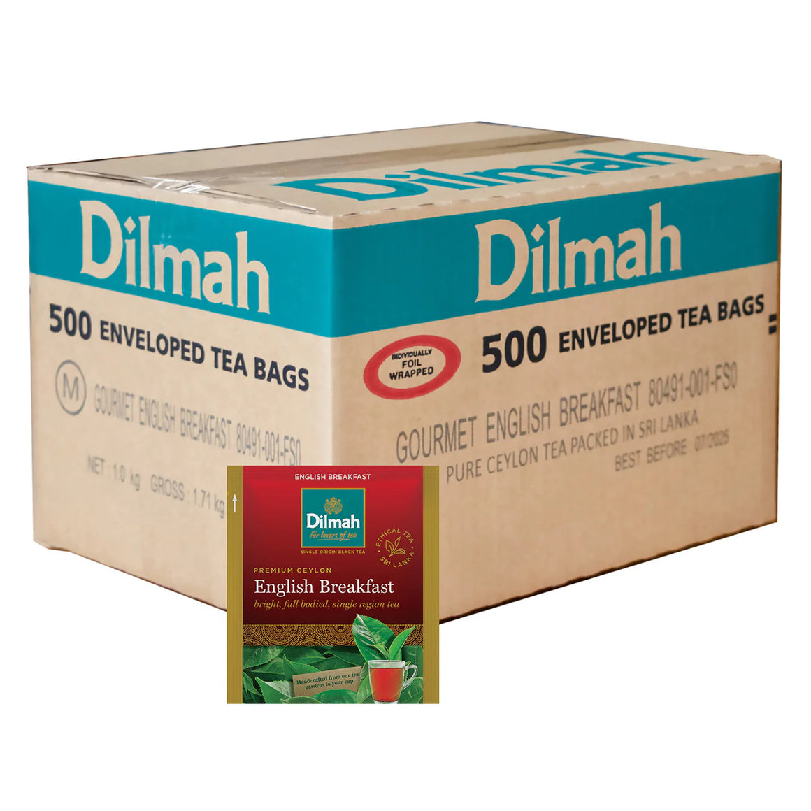 Dilmah English Breakfast Black Tea
500 Foil Enveloped Teabags