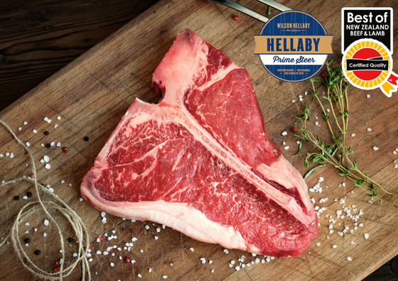 NZ Hellaby  Prime Steer Beef Short Loin T Bone (6-8kg per piece) price per KG Can be ban-sawed into steaks