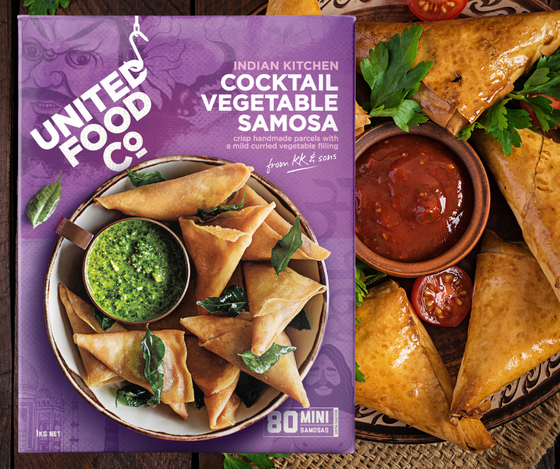 (2850) United Food Co Vegetable Samosa 80 pieces - 1kg