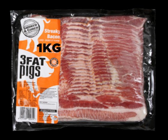 3 Fat Pigs Bacon 1kg