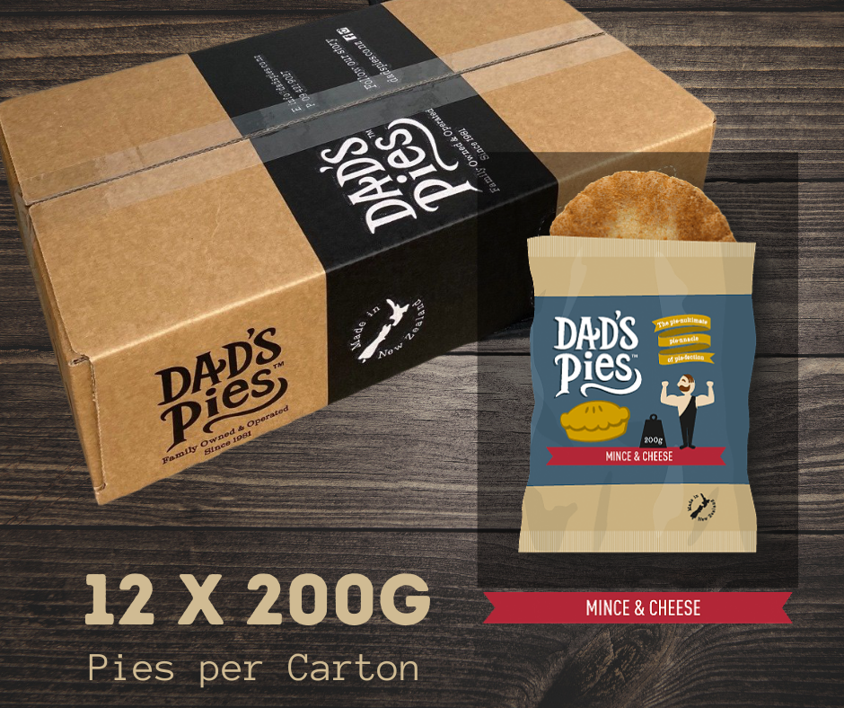 Dad's Pies Classic Range- Mince & Cheese Carton 12 x 200g