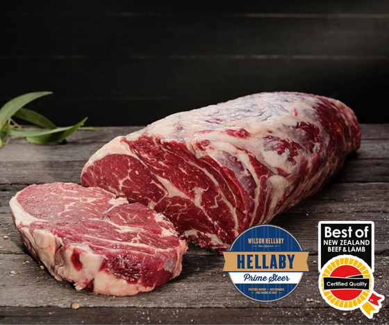 NZ Hellaby Prime Steer Beef Ribeye Roll  (avg weight 3.5-5kg)  Price/ KG.