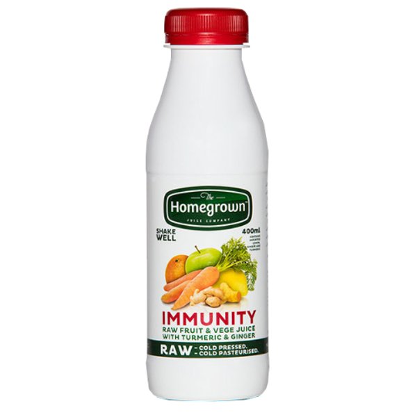 400ML Homegrown Immunity Fruit and Vege Juice Blend with Carrot, Orange, Apple, Celery, Lemon and Tumeric