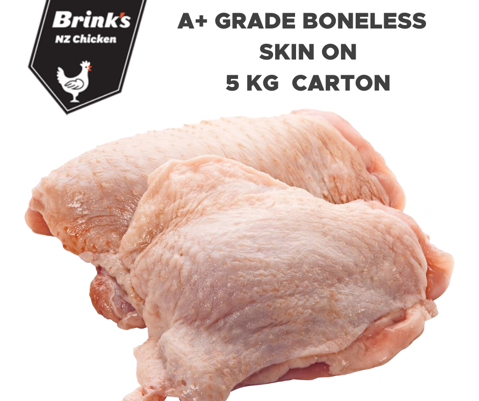 Brinks FREE RANGE Boneless Chicken Thigh Skin on 5kg