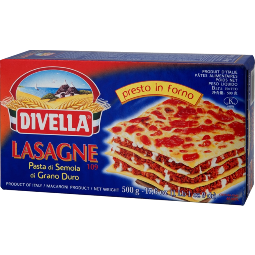 DIVELLA Italian Pasta LASAGNA SHEETS EGG (#108)  500g